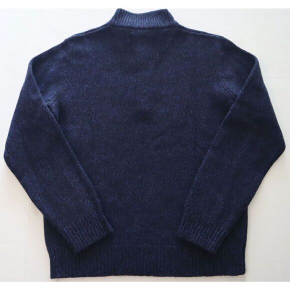 Men's Store Bloomingdale's Sz L Navy 1/4 Zip Merino Wool Mock Neck Sweater $198 - Picture 3 of 5